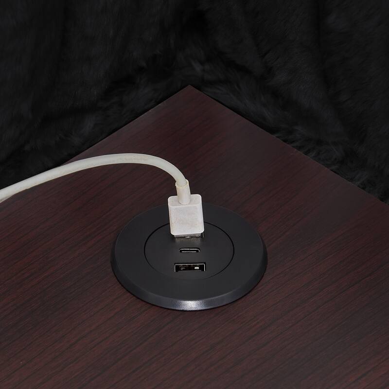 U-Shaped Corduroy Sectional Sofa with Storage Chaise & Pull-Out Bed, Upholstered Corner Sofa with Cup Holder & USB Port