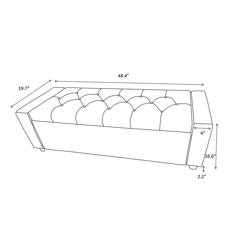 End of Bed Bench Upholstered Bench for Bedroom, Storage Bench Accent Bench Vanity Bench Indoor Bench