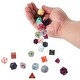 preview thumbnail 3 of 4, Set of 7 Dice - Harvest Nectar - Solid Yellow with Orange Paint - Yellow and Orange - 2.5x1.5x1.5 in.