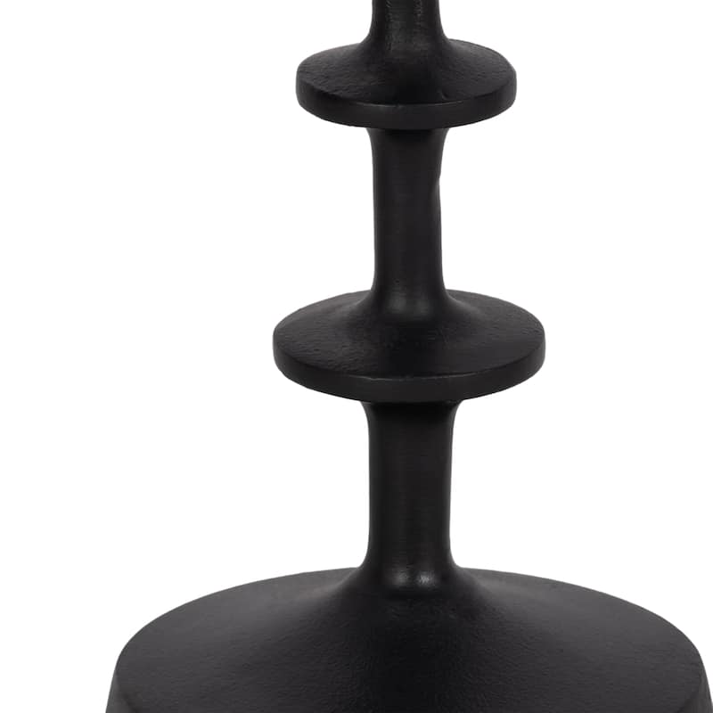 Sagebrook Home Black Modern Wooden Base Metal Taper Candle Holder