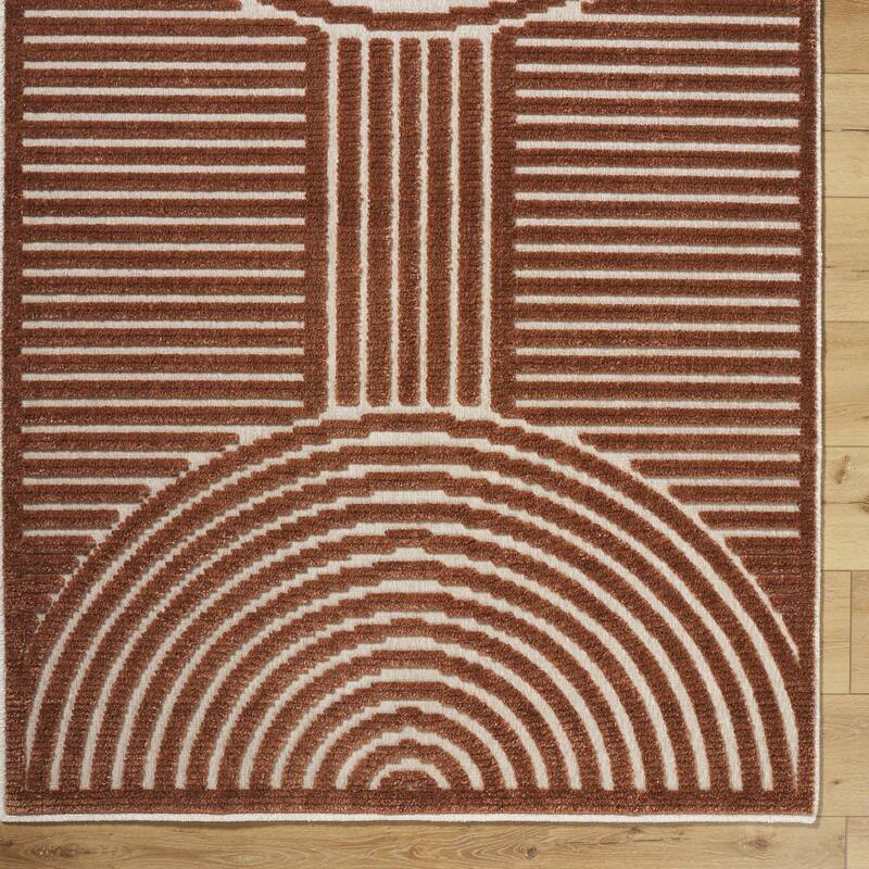 Livabliss Remi Mod Stripe Machine Washable Area Rug