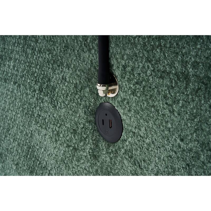 Chenille Single Sofa Chair Chaise Lounge with Phone Holder, Upholstered Recliner Sleeper Sofa Bed for Living Room