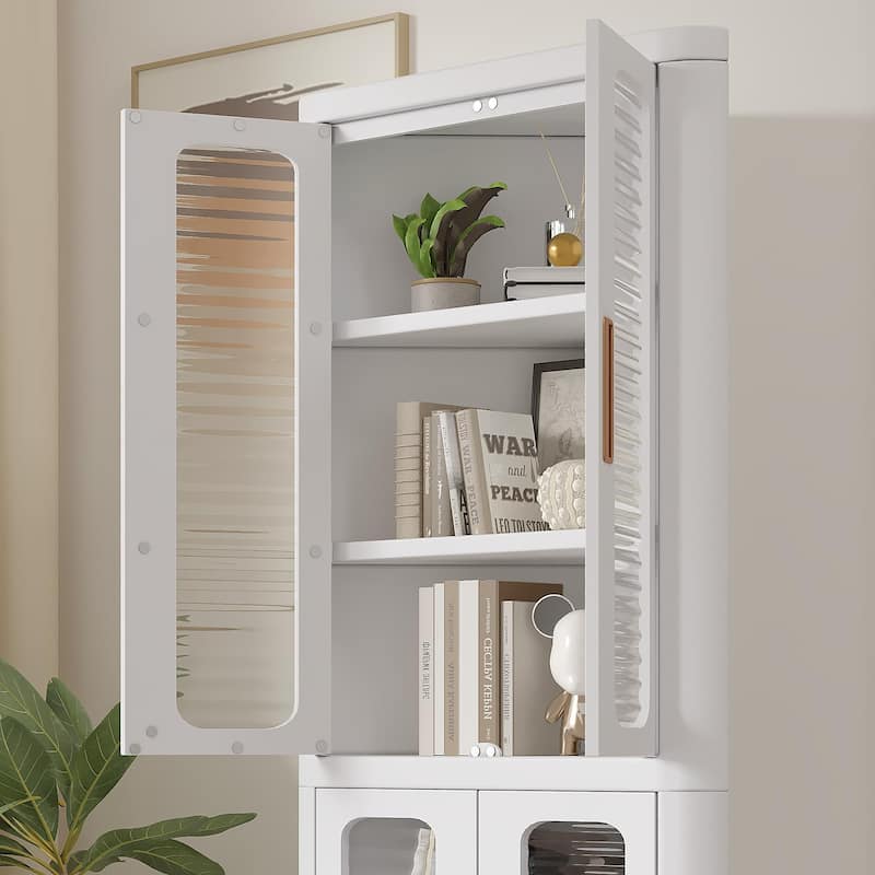 VECELO White 3-Tier Corner Storage Bins Triangle Organizer Bathroom Storage Cabinet with 9 Storage Shelf