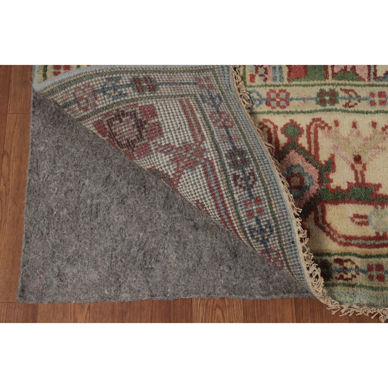 Light Blue Geometric Heriz Serapi Indian Area Rug Handmade Wool Carpet - 7'9" x 9'10"