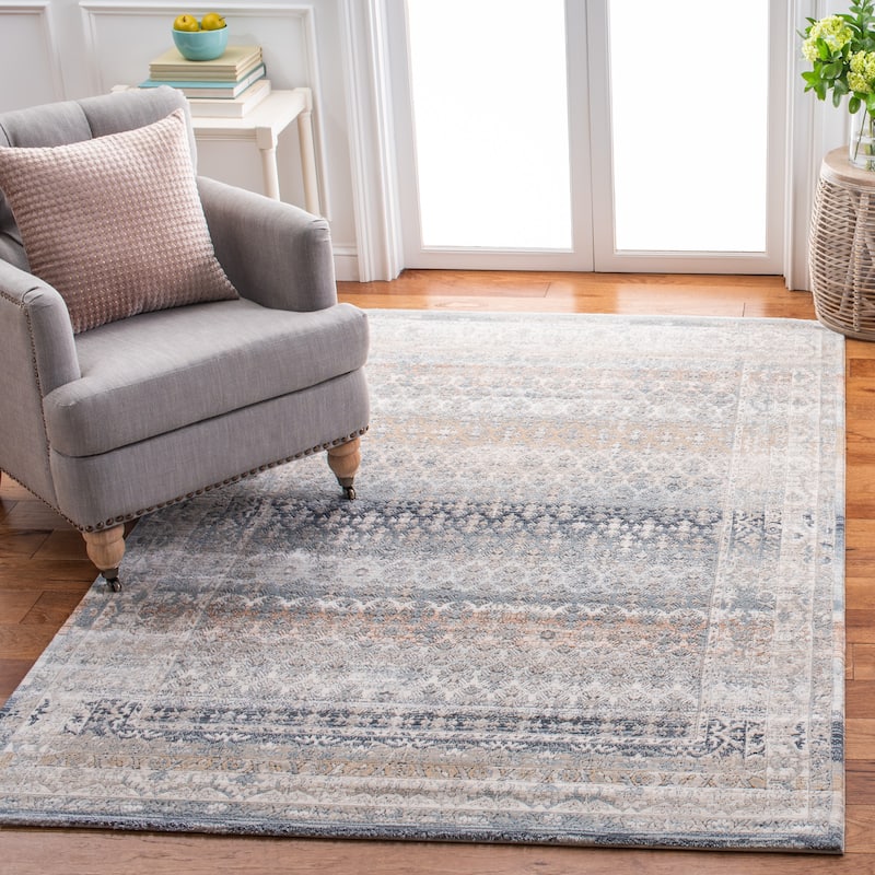 SAFAVIEH Martha Stewart Chiseko Vintage Abstract Polyester Rug - 4'  x  6' - Cream/Grey - Rectangle