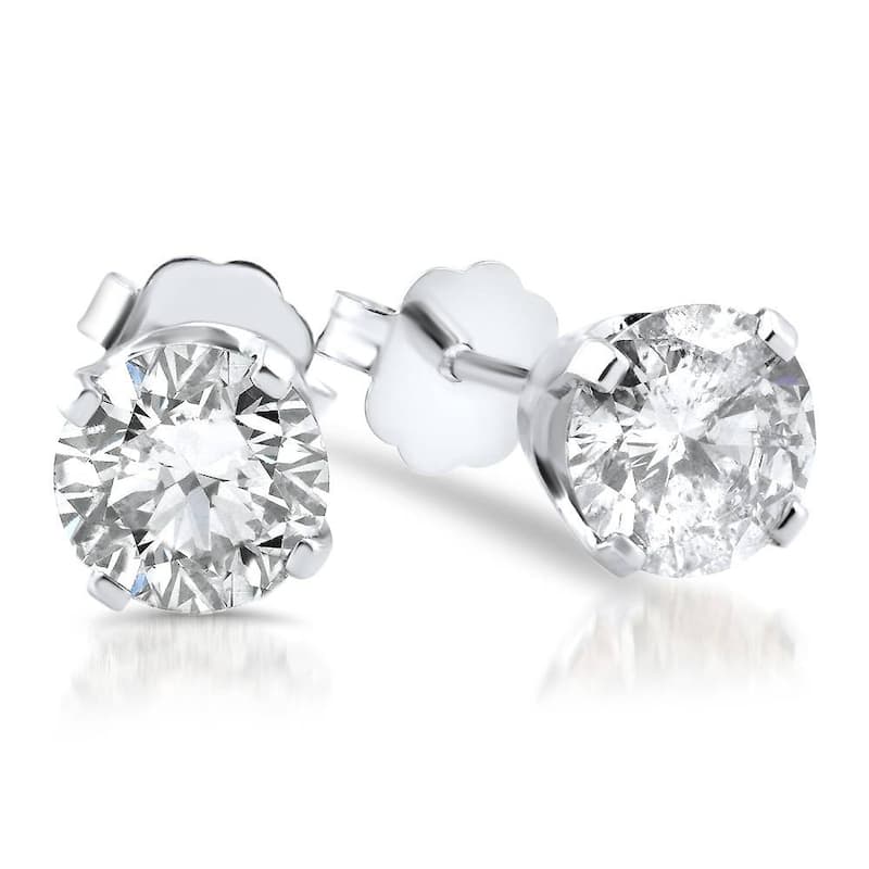 1ct Diamond Studs White Gold Clarity Enhanced