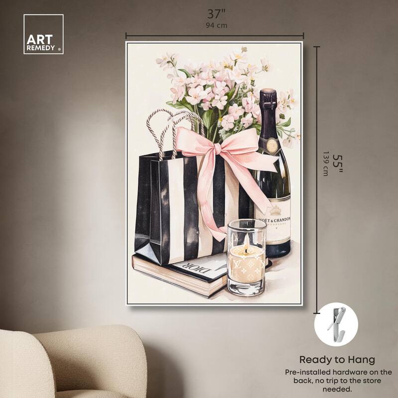 Shopping Bag and Some Drinks Canvas by Art Remedy