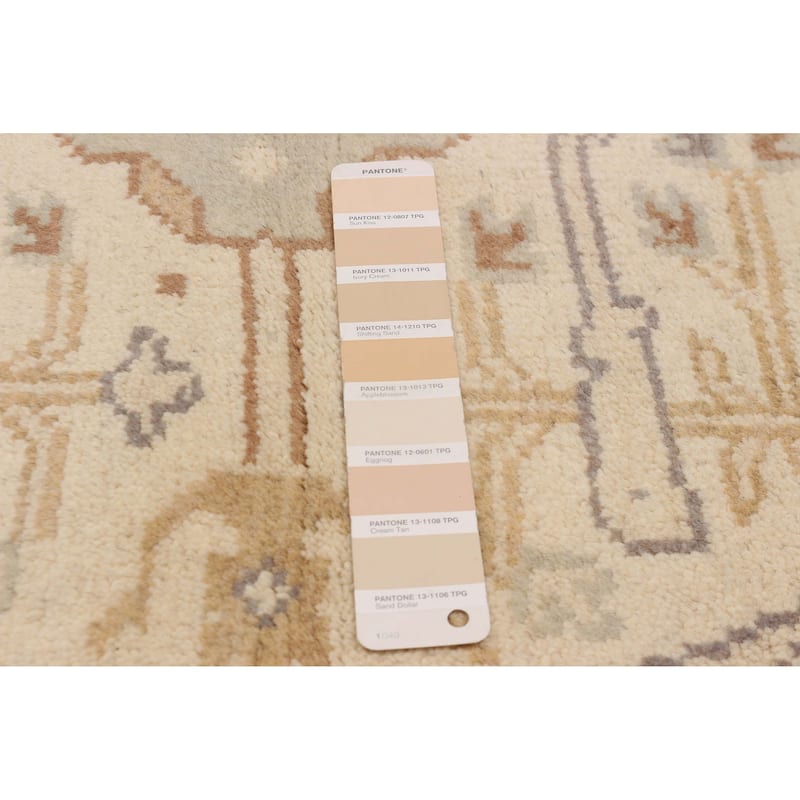 ECARPETGALLERY Hand-knotted Royal Oushak Cream Wool Rug - 4'10 x 4'10
