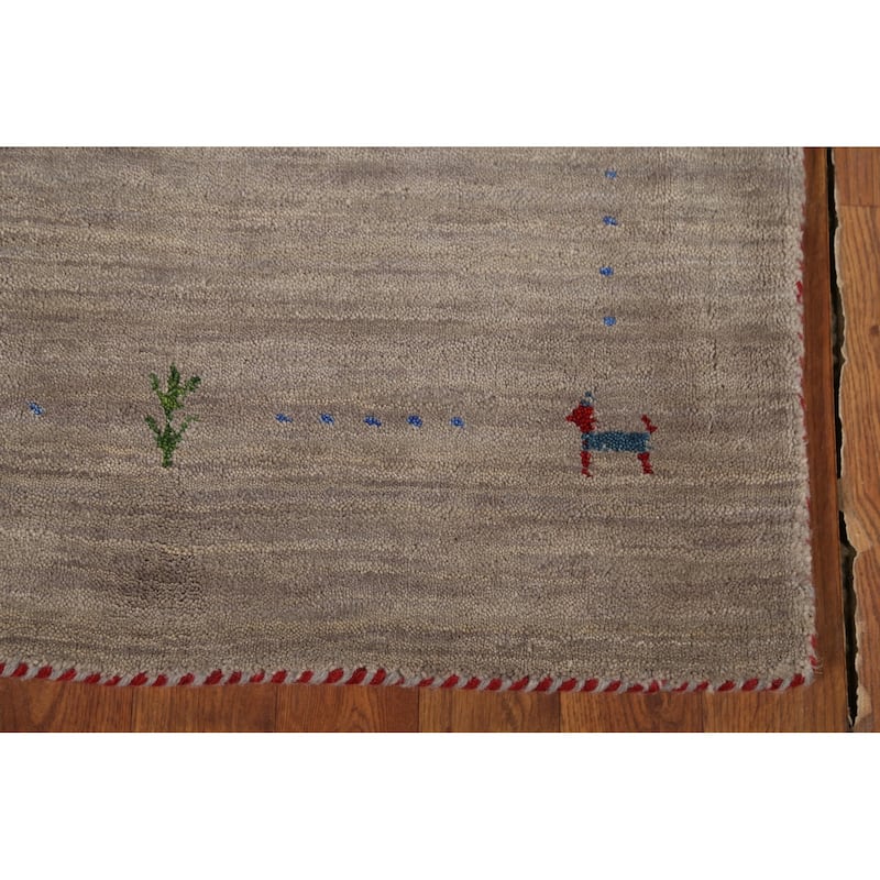 Tribal Gabbeh Indian Accent Rug Handmade Contemporary Wool Carpet - 2'7"x 4'10"