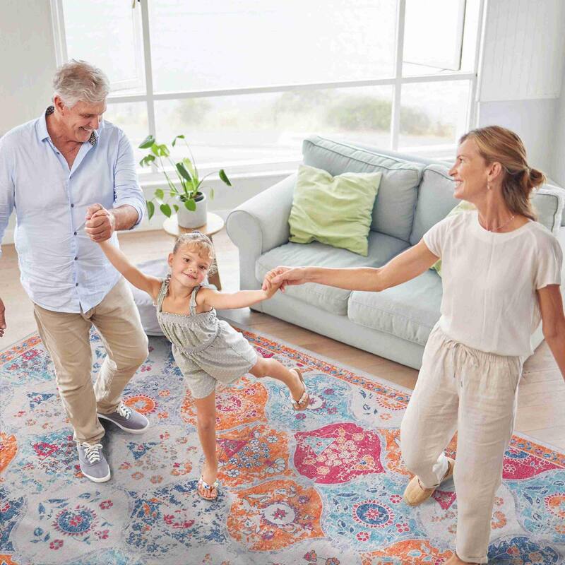 Rustic Rustic Multi-Color Washable Rug