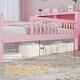 preview thumbnail 34 of 34, Twin Size Bed with Headboard Storage Rack, Two Under-Bed Drawers, Three-Side Guardrails for Safety and Security,White