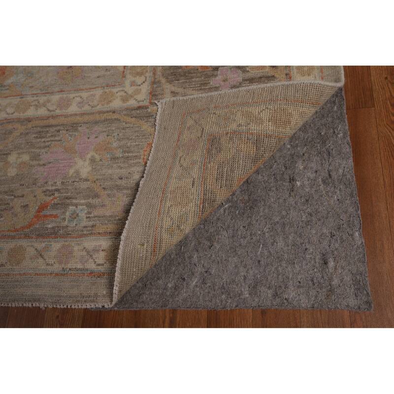 Transitional Vegetable Dye Oushak Turkish Rug Handmade Wool Carpet - 8'10"x 12'3"