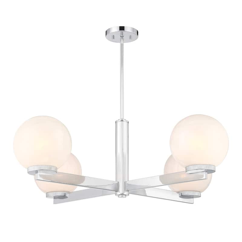 Bellevue SHCH52830 4 Light 38" Wide Chandelier with Strié Glass Shades