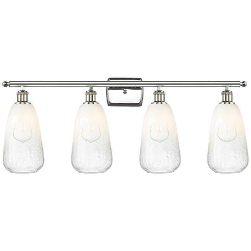 Innovations Lighting Endless Possibilities Ballston - Brookhaven Almond - 4 Light 36" Bath Vanity Light - Polished Nickel/Opal