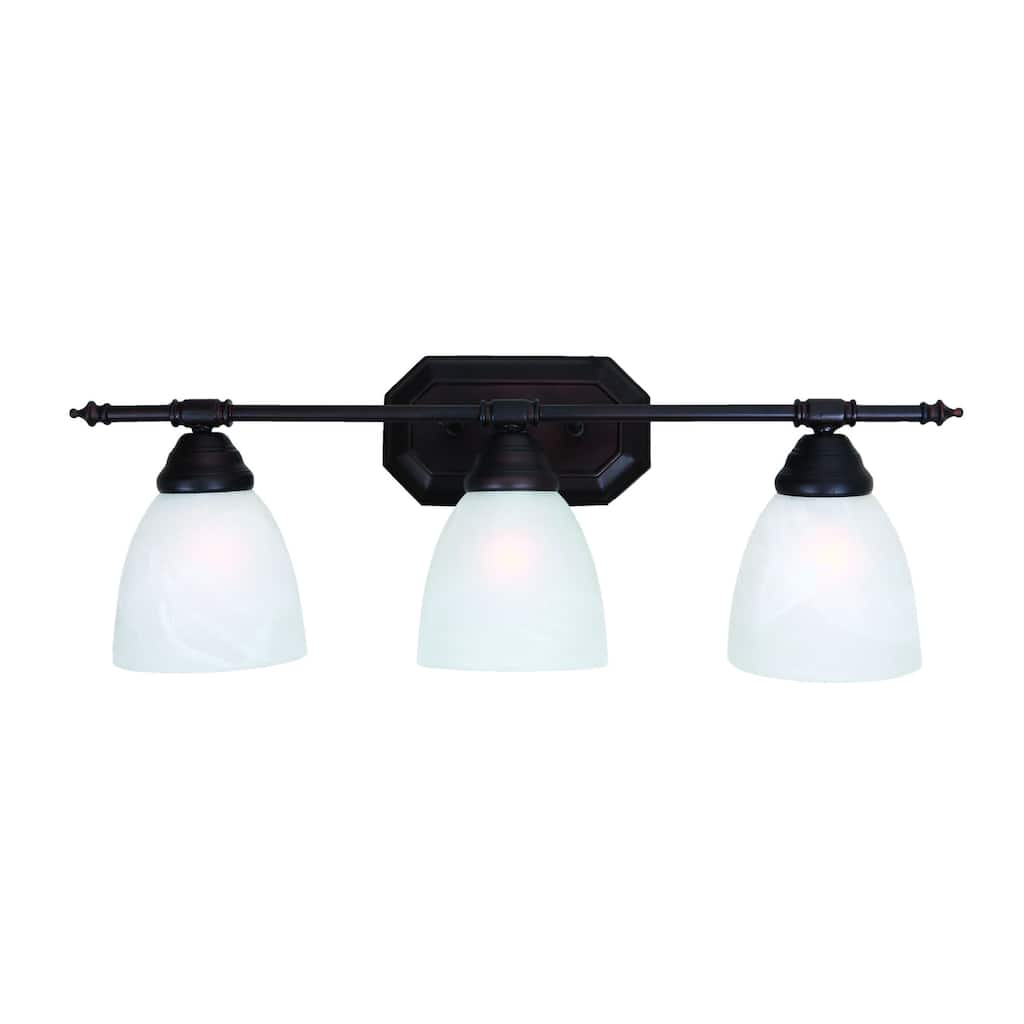 AA Warehousing Jeffrey 3 Light Vanity light in Oil Rubbed Bronze