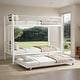 preview thumbnail 1 of 5, Heavy-Duty Metal Twin Over Full Bunk Bed with Safety Guardrails White