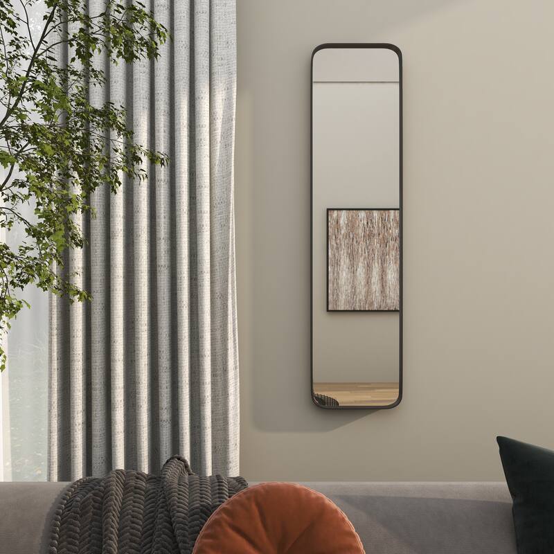 Iron Contemporary Wall Mirror - 12 x 2 x 48
