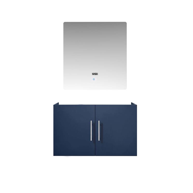 30-inch Bathroom Vanity with Mirror, Spacious Storage Compartment, and Fully Assembled Cabinet - 30 in ,Navy Blue ,Wood - Navy Blue