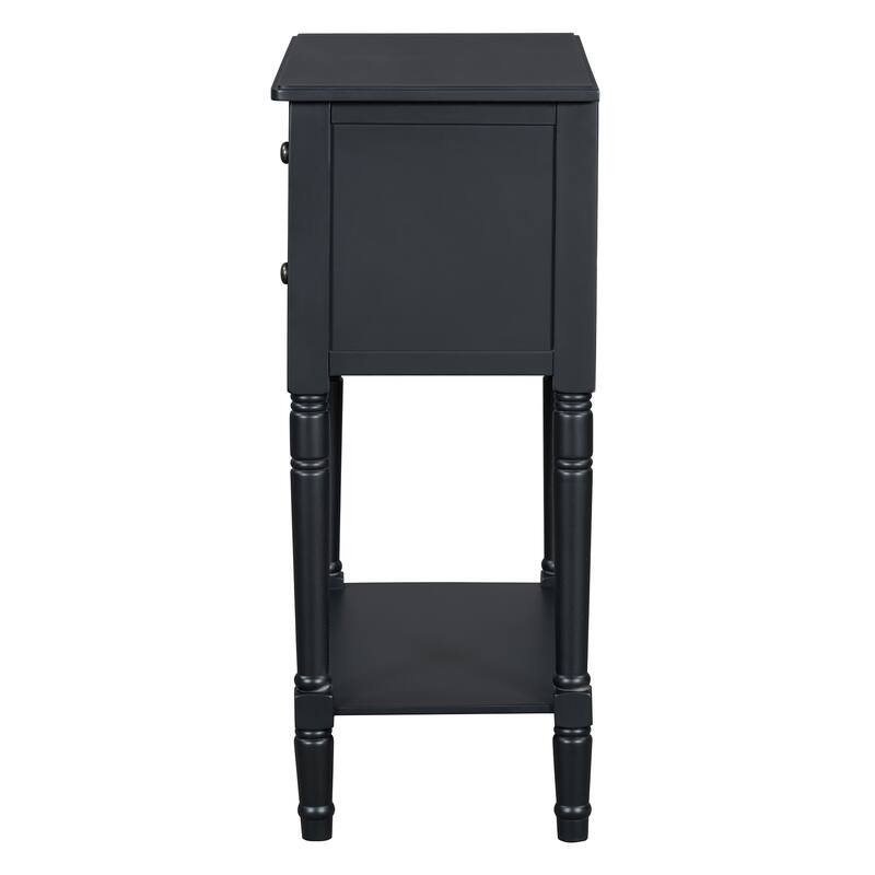 23.7" Classic Console Table with Three Storage Drawers and Bottom Shelf