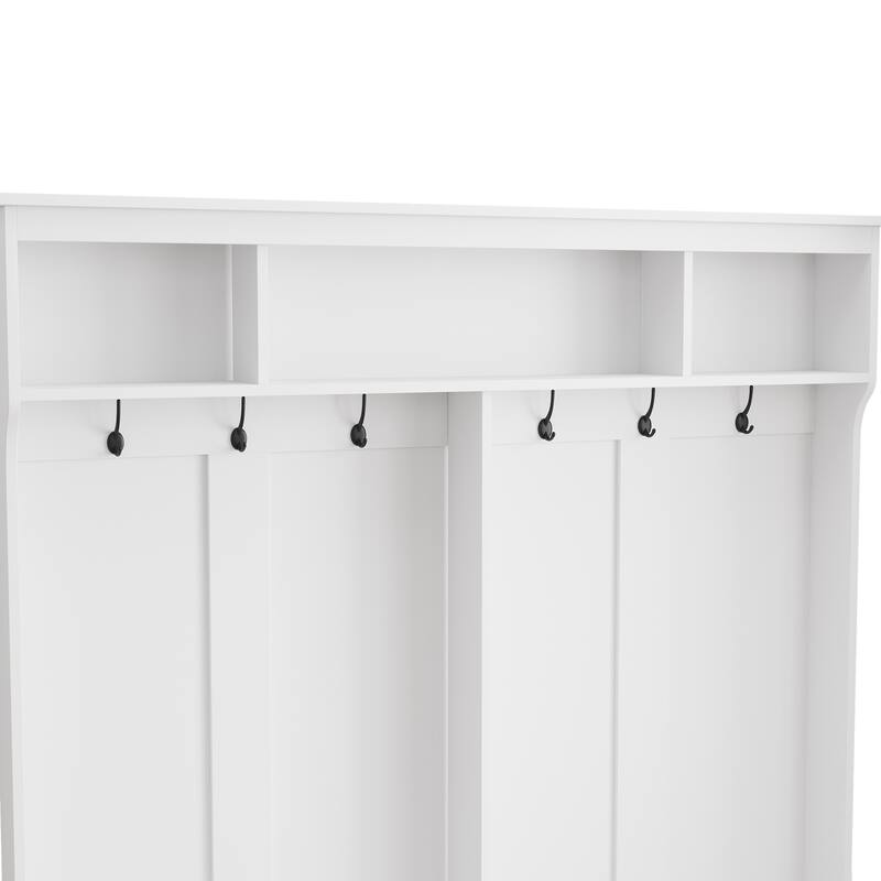 Entryway Bench 60" Wide Hall Tree with Ample Storage Space