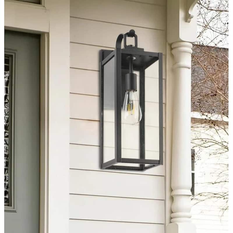 Vintage-Inspired Black Clear Glass Wall Lamp