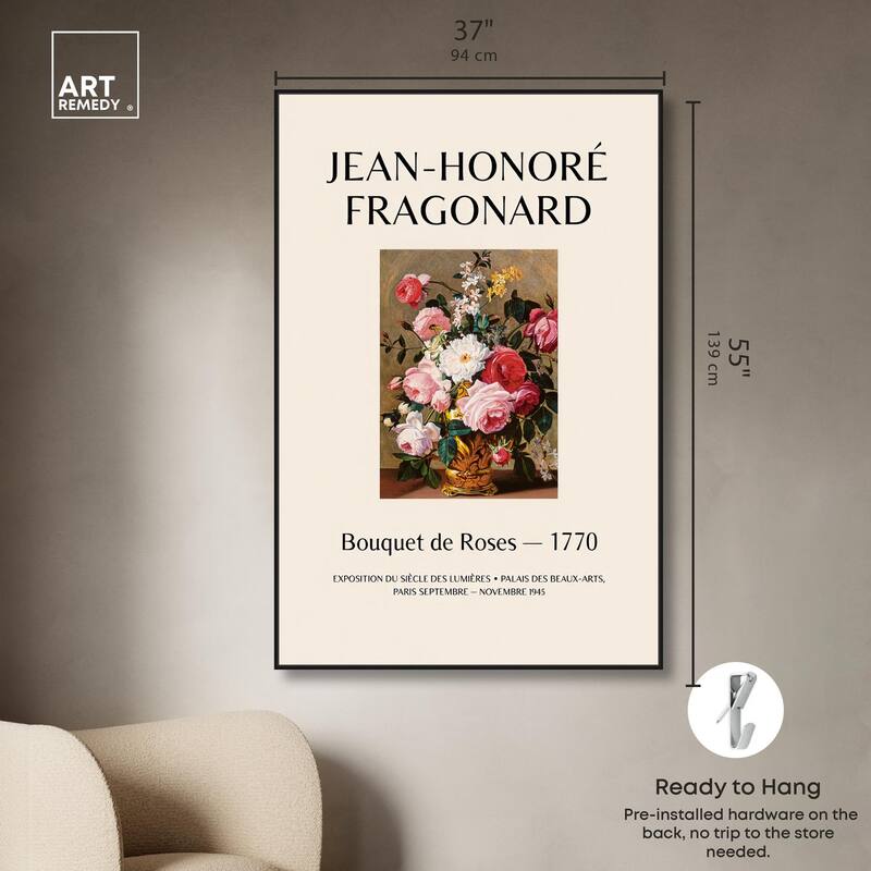 Roses in a Golden Vase Canvas by Art Remedy