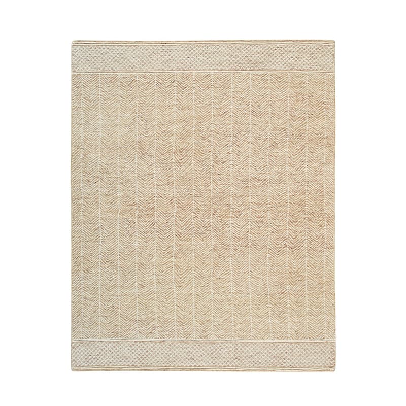 Rust/Ivory Hand-Tufted Wool Modern Modern Rug, 7'9 x 10', plush elegant accent - L