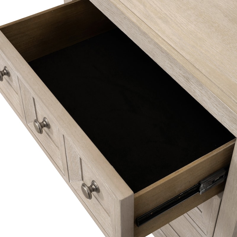 Furniture of America Durem II Modern 2-Piece Solid Wood Panel Bedroom Set with Oversized Nightstand