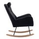preview thumbnail 37 of 48, Modern Living Room Teddy Fabric Rocking Chair with Pocket and Headrest, Dark Green