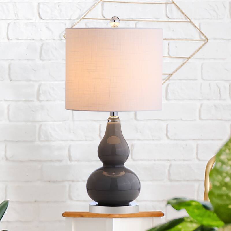 Anya 20.5" Mini Glass LED Table Lamp, Gray by JONATHAN Y