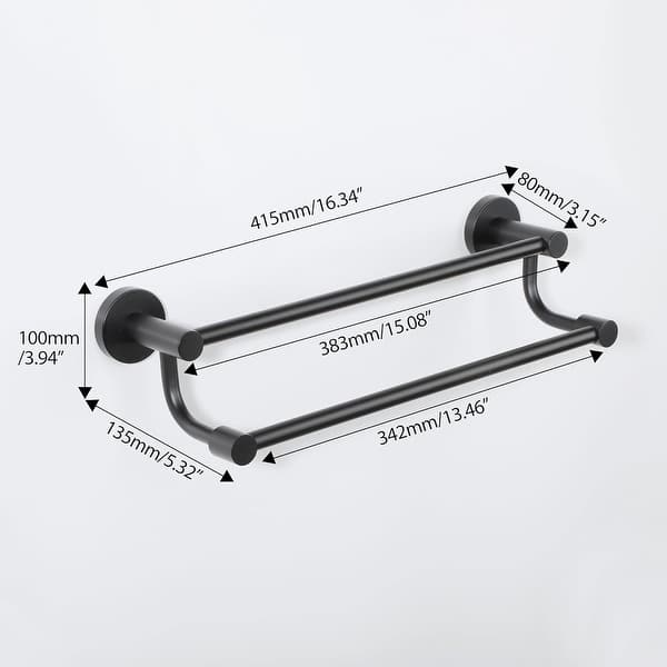 Double Towel Bars Towel Holder Towel Hanger for Bathroom  Vtg Wood Kitchen Bathroom Wall Mount Double Towel Rack Hand Bath Dish 16 x 6\