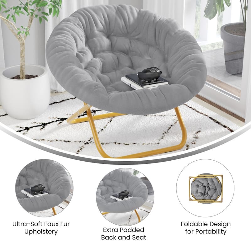 Folding XL Saucer Chair for Dorm or Bedroom
