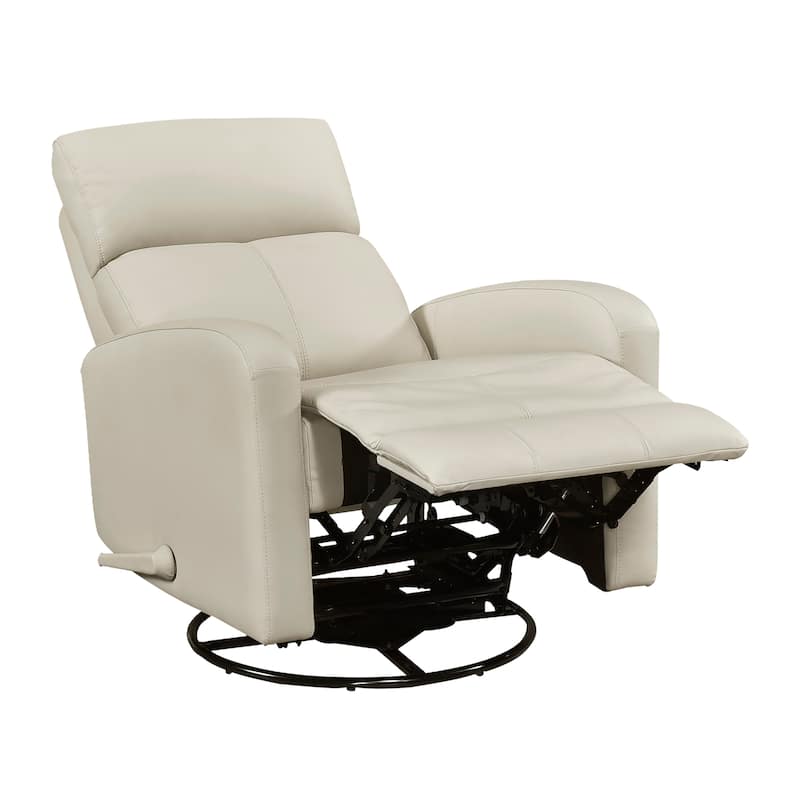 Creek 31.5" Leather Manual Swivel Glider Recliner - 360-Degree Swivel