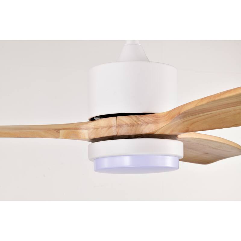 Yerma 52-inch Solid Wood and Metal Lighted Ceiling Fan with LED Lighting