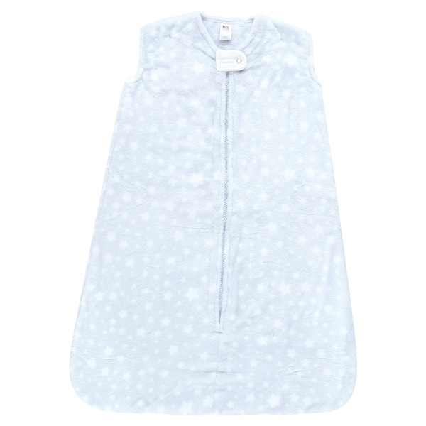 slide 1 of 1, Hudson Baby Infant Boy Plush Sleeping Bag, Sack, Blanket, Light Blue Stars 12-18 Months - Blue Stars Sleeveless