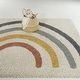 preview thumbnail 8 of 10, Mod-Tod Anna Rainbow Kids Shag Area Rug 5'3" x 7' - Ivory