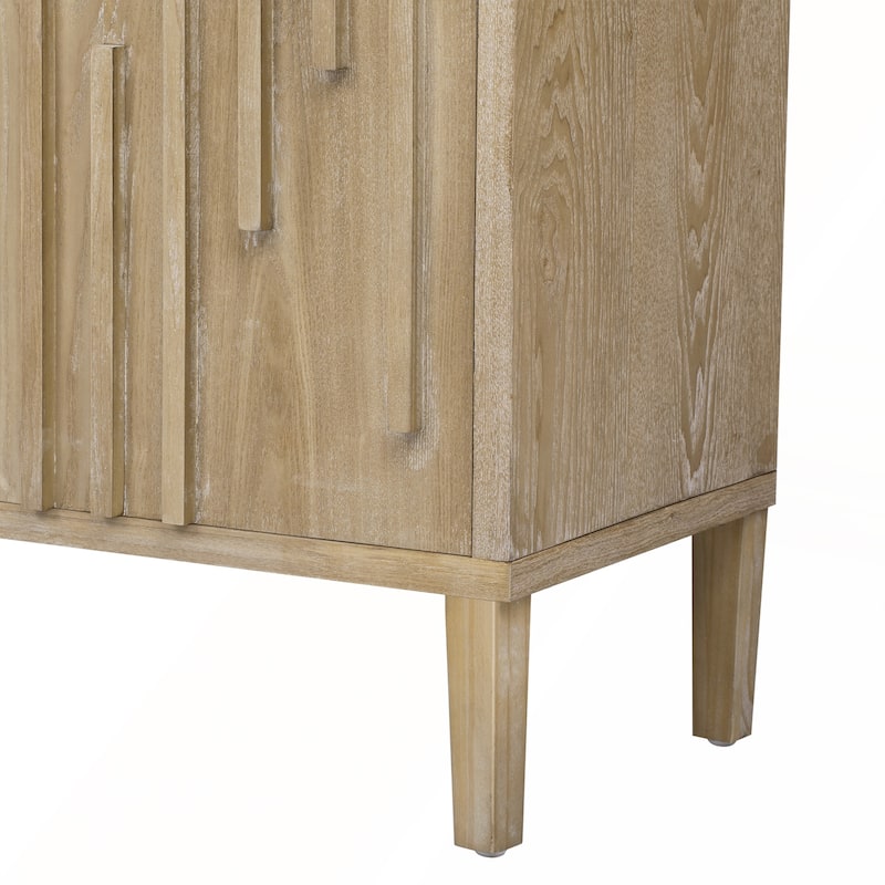 Farmhouse 59.8in 4 Doors Sideboard with Hidden Handle