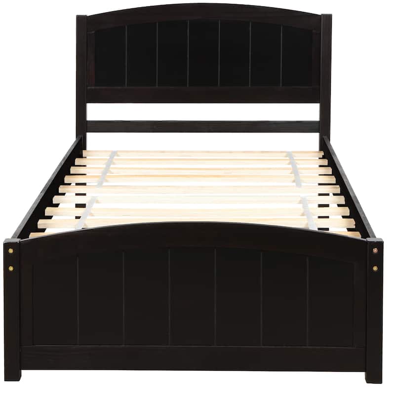 Modern Comfort Twin Bed Pine Wood Twin Platform Bed with Concise ...
