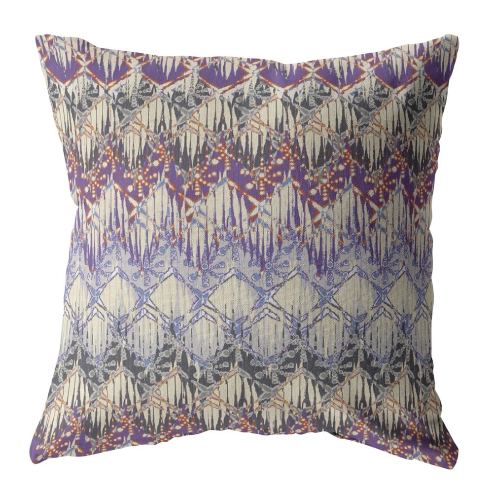 20" Magenta Cream Hatch Decorative Suede Throw Pillow