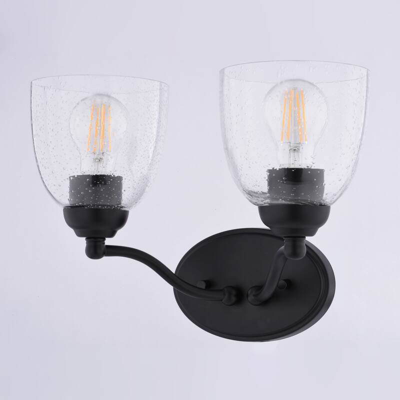Bellwood Traditional Bathroom Vanity Wall Lighting Fixture, Glass Shade, Dimmable, LED Compatible, Over the Mirror Mount