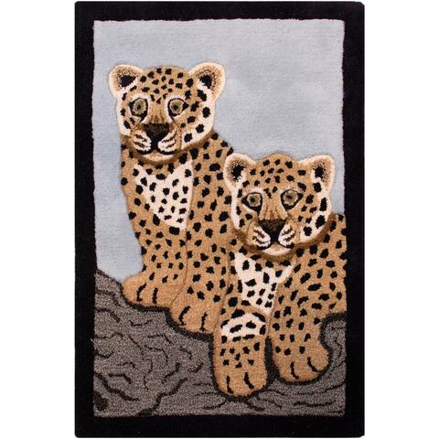 Mesmerizing Contemporary Leopard Scenery Area Rug - 2'0''x3'0''