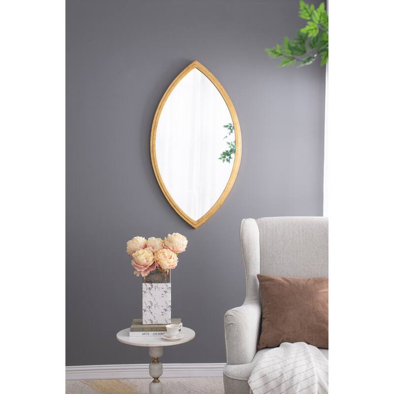 23.7x42.8" Decorative Wall Mirror with Thin Frame Contemporary Design for Living Room - Gold