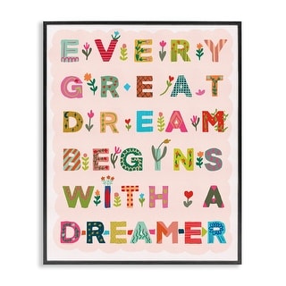 Stupell Every Great Dream Framed Giclee Art Design By Kamdon Kreations ...