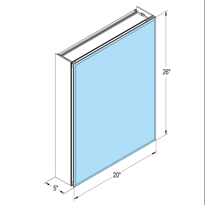 Rectangular Aluminum Recessed Mount/Surface Mount Medicine Cabinet with Mirror and Adjustable shelves