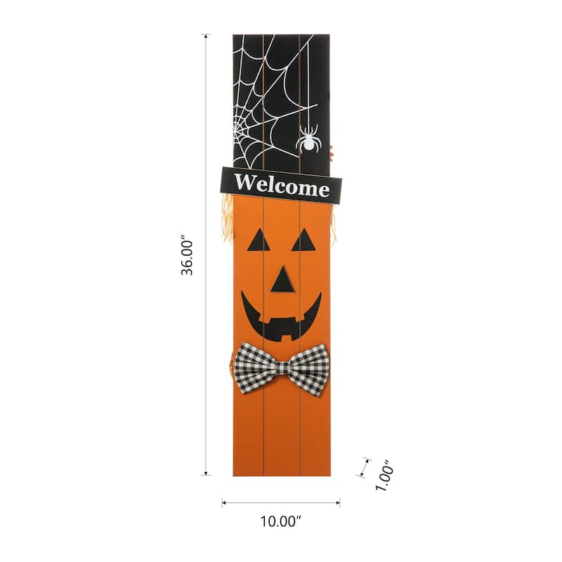 Glitzhome Halloween/Fall Double Sided Scarecrow/Pumpkin Porch Decor