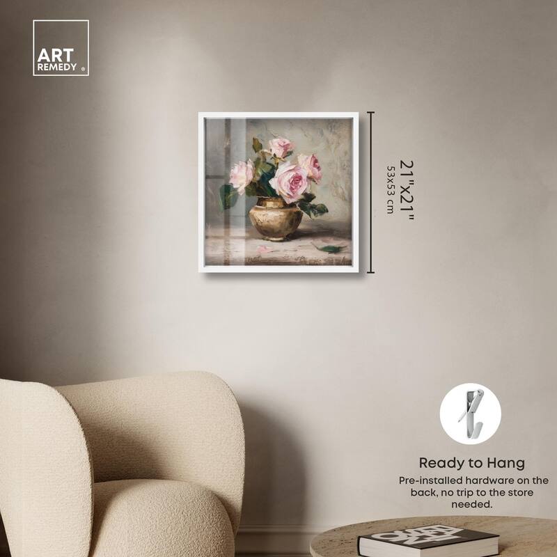 Pink Petals and Brass Shadowbox by Art Remedy