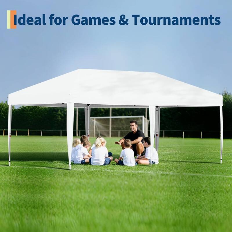 Portable Outdoor 10x20 Pop Up Canopy Tent for Picnics, Camping - White