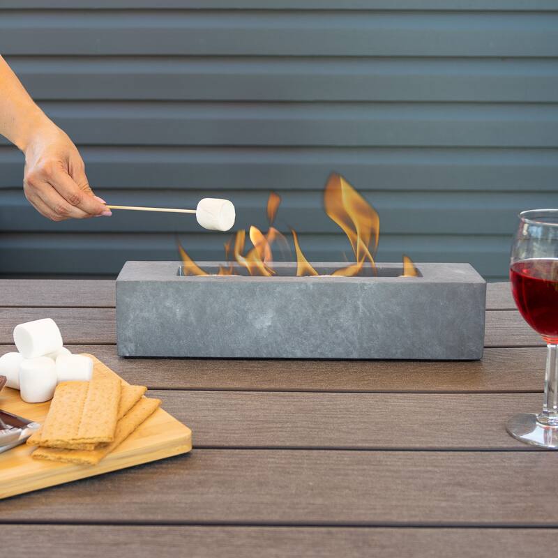Pure Garden Bioethanol or Rubbing Alcohol Smokeless Tabletop Fire Pit - Grey/Black