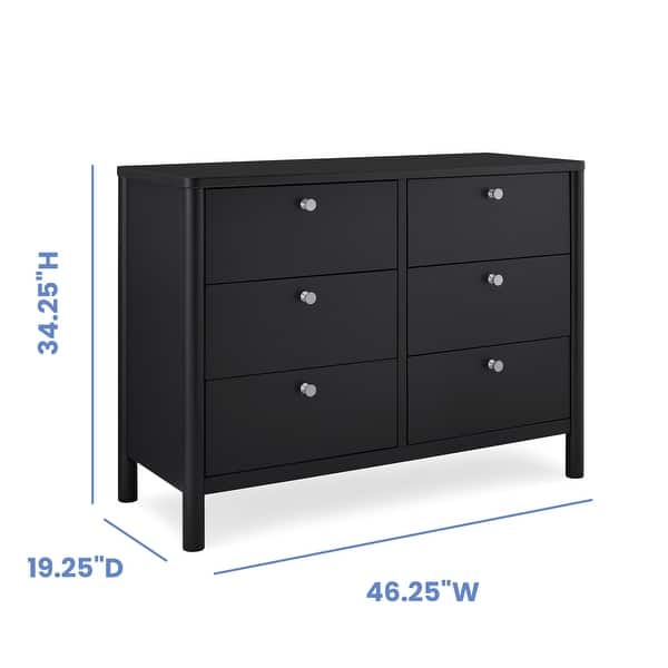 dimension image slide 1 of 2, Brooks 6 Drawer Dresser with Interlocking Drawers