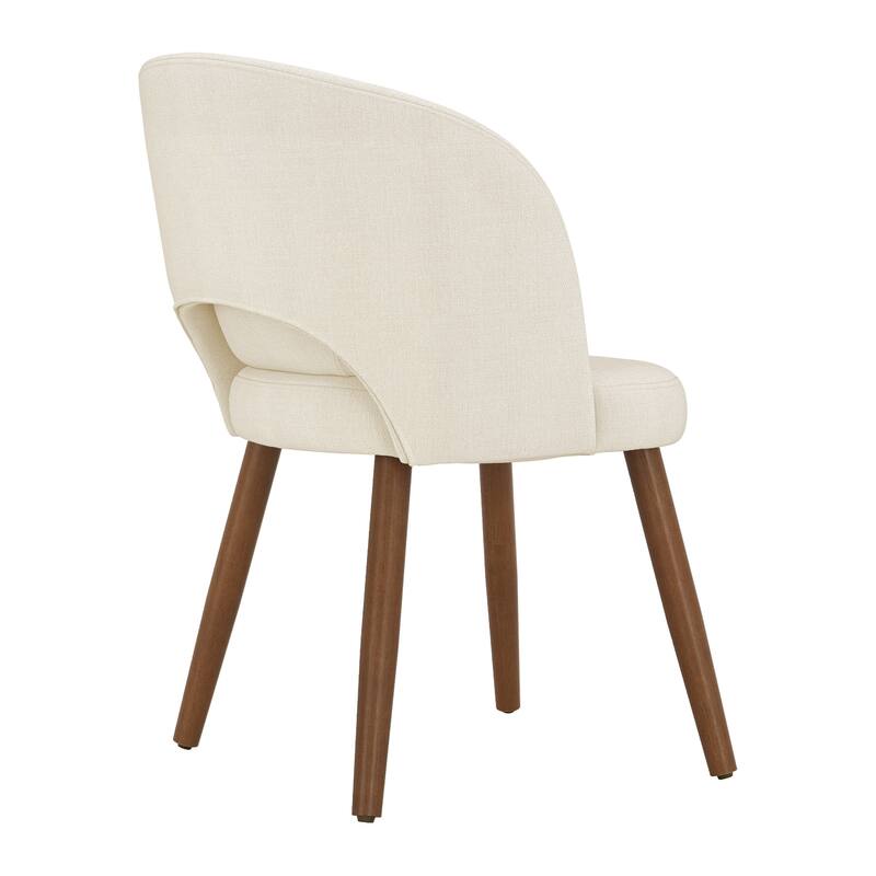 Linen Dining Chairs Set of 2/4/6 with Solid Wood Legs, Modern Kitchen Chairs with Lumbar Pillow for Dining Room Beige